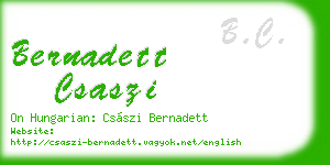 bernadett csaszi business card