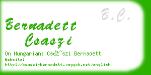 bernadett csaszi business card